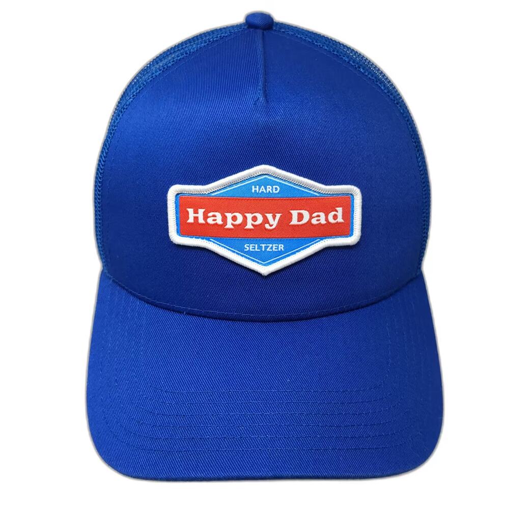 Happy Dad Trucker Hat Blue Red Snapback One Size Hard Seltzer Mesh Patch